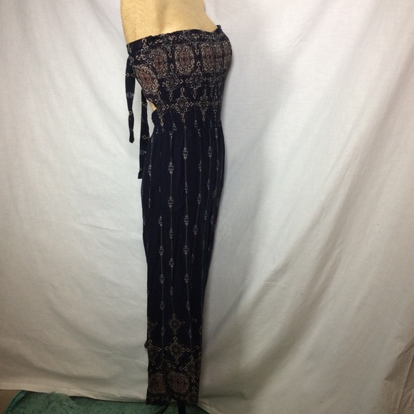 Becool Strapless Jumpsuit (Romper) Tie Back, Blue - Picture 5 of 13